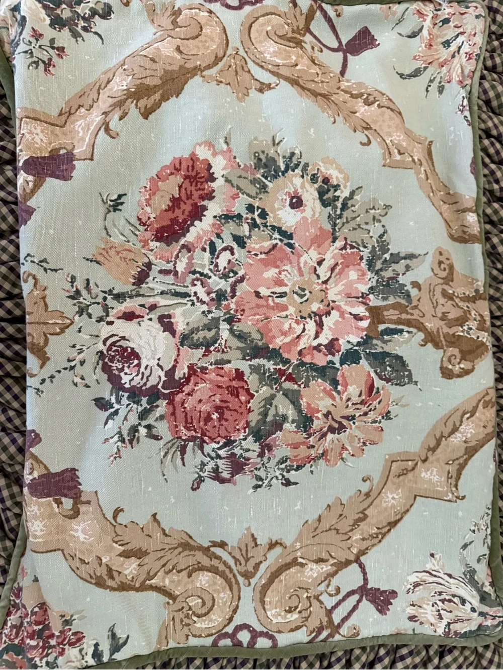 Custom Pillow Shams (2) Interior Designer Floral Elegant 20x25.5 In + 3in Ruffle